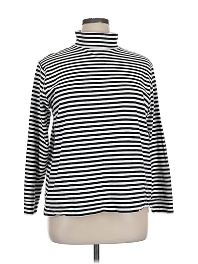 Pre-owned Lands' End Long Sleeve Turtleneck In Silver