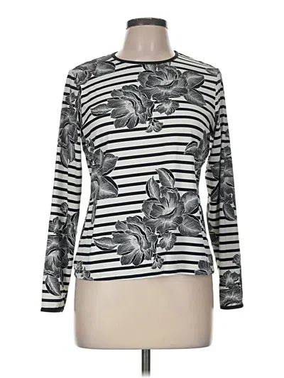 Pre-owned Lands' End Long Sleeve Turtleneck In Silver