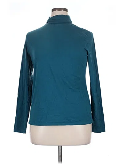 Pre-owned Lands' End Long Sleeve Turtleneck In Teal