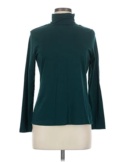 Pre-owned Lands' End Long Sleeve Turtleneck In Teal