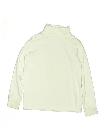 Pre-owned Lands' End Kids'  Long Sleeve Turtleneck In White