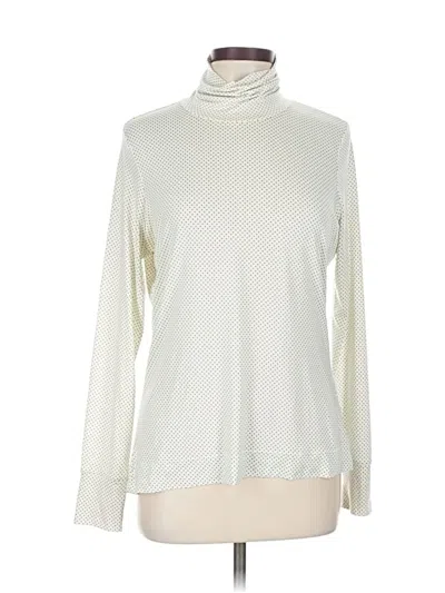 Pre-owned Lands' End Long Sleeve Turtleneck In White