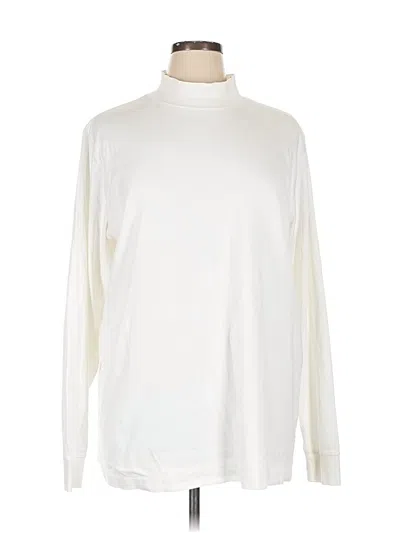 Pre-owned Lands' End Long Sleeve Turtleneck In White