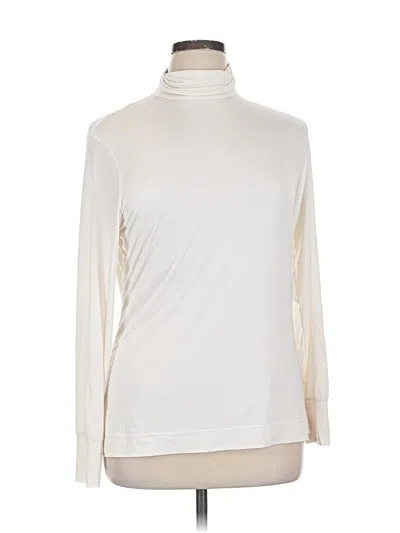 Pre-owned Lands' End Long Sleeve Turtleneck In White