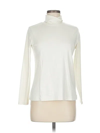 Pre-owned Lands' End Long Sleeve Turtleneck In White