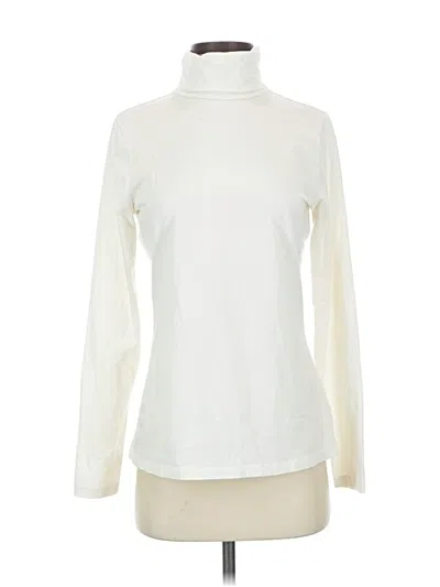 Pre-owned Lands' End Long Sleeve Turtleneck In White
