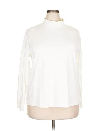 Pre-owned Lands' End Long Sleeve Turtleneck In White