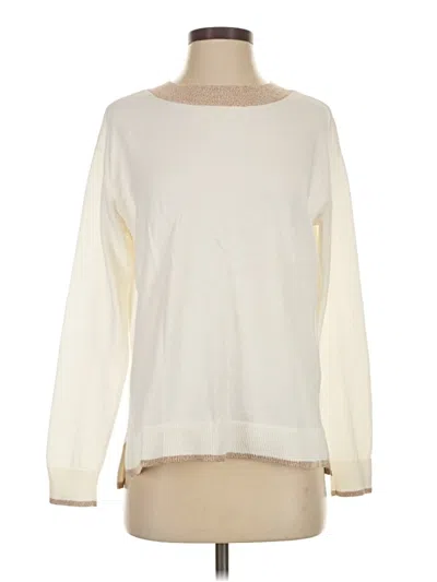 Pre-owned Lands' End Long Sleeve Turtleneck In White