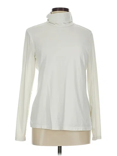 Pre-owned Lands' End Long Sleeve Turtleneck In White