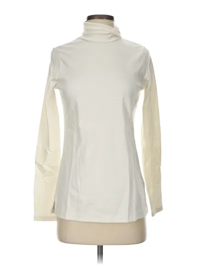 Pre-owned Lands' End Long Sleeve Turtleneck In White