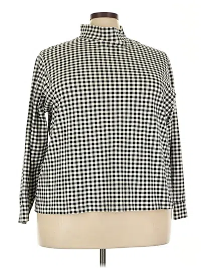 Pre-owned Lands' End Long Sleeve Turtleneck In White