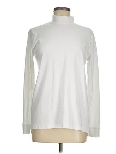 Pre-owned Lands' End Long Sleeve Turtleneck In White