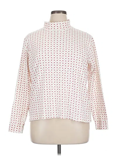 Pre-owned Lands' End Long Sleeve Turtleneck In White