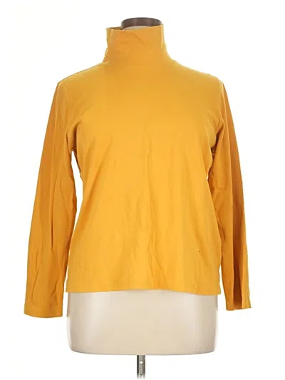 Pre-owned Lands' End Long Sleeve Turtleneck In Yellow