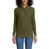 Lands' End Long Sleeve Waffle Quarter Zip Pullover In Green