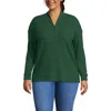 Lands' End Long Sleeve Waffle Shawl Collar Henley In Green