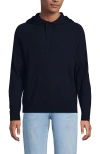 Lands' End Long Sleeve Washable Merino Pullover Hoodie In Black
