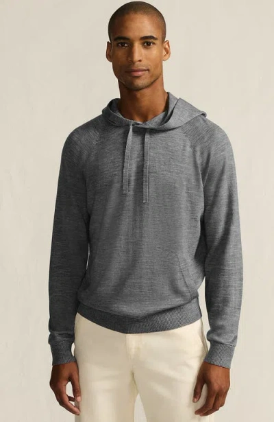Lands' End Long Sleeve Washable Merino Pullover Hoodie In Gray