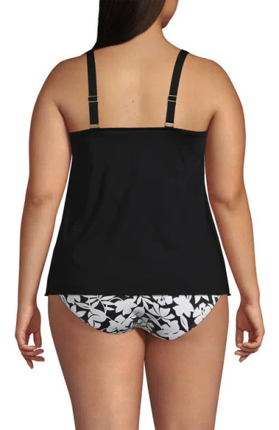 Lands' End Tulip Hem Tankini Top In Black