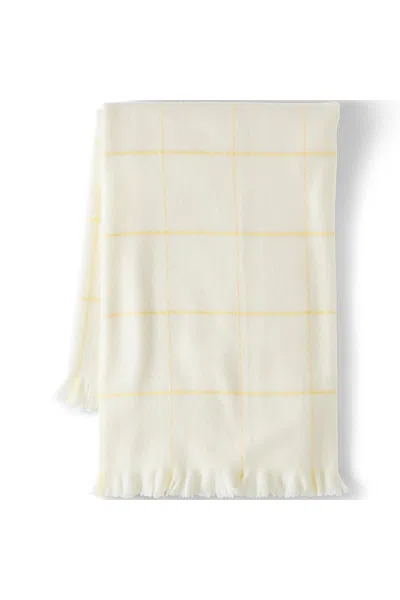 Lands' End Luxe Cashtouch Throw Blanket In White