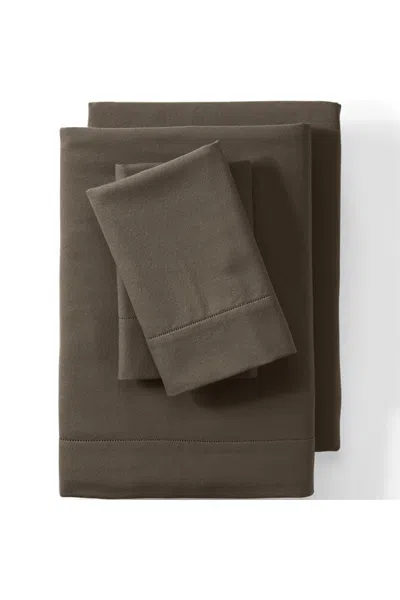 Lands' End Luxe Flannel Bed Sheet Set In Gray