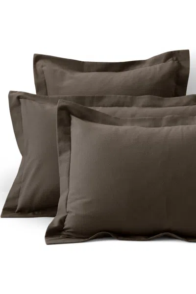 Lands' End Luxe Flannel Pillow Sham In Brown