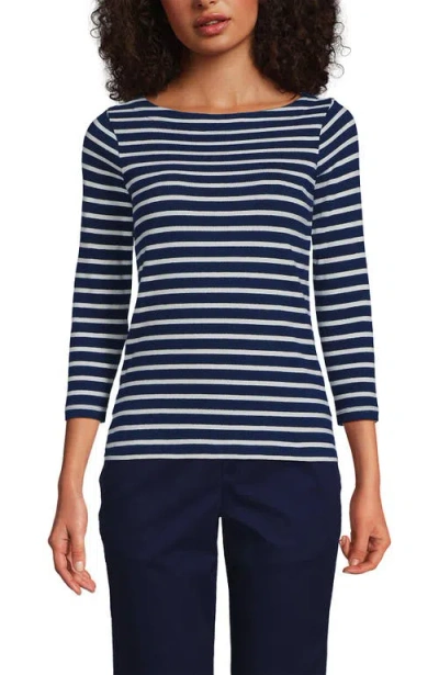 Lands' End Mariner Jersey Boatneck Top In Blue