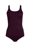 Lands' End Mastectomy Chlorine Resistant Tugless One Piece Swimsuit Soft Cup In Purple
