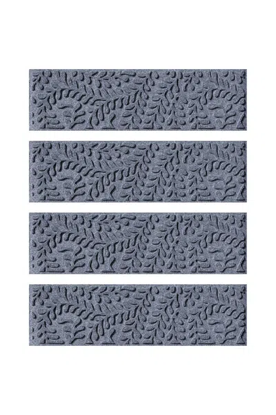 Lands' End Matterly 8.5" X 30" Boxwood Waterhog Stair Treads - Set Of 4 In Blue