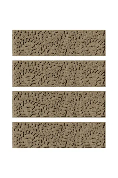 Lands' End Matterly 8.5" X 30" Boxwood Waterhog Stair Treads - Set Of 4 In Green