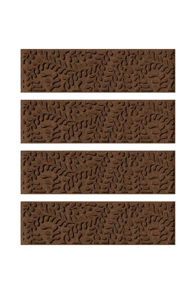Lands' End Matterly 8.5" X 30" Boxwood Waterhog Stair Treads - Set Of 4 In Brown