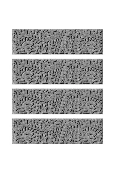 Lands' End Matterly 8.5" X 30" Boxwood Waterhog Stair Treads - Set Of 4 In Gray