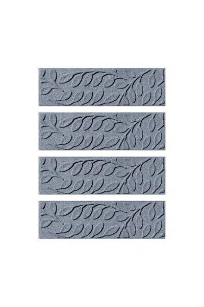 Lands' End Matterly 8.5" X 30" Brittany Leaf Waterhog Stair Treads - Set Of 4 In Blue