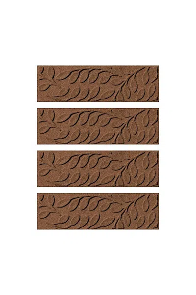 Lands' End Matterly 8.5" X 30" Brittany Leaf Waterhog Stair Treads - Set Of 4 In Brown