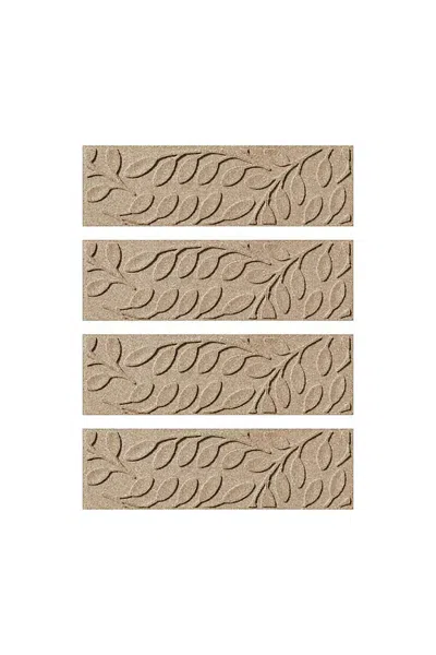 Lands' End Matterly 8.5" X 30" Brittany Leaf Waterhog Stair Treads - Set Of 4 In Brown