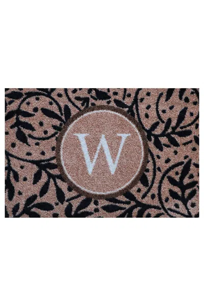 Lands' End Matterly Monogrammed Wisteria Doormat - Standard In Brown