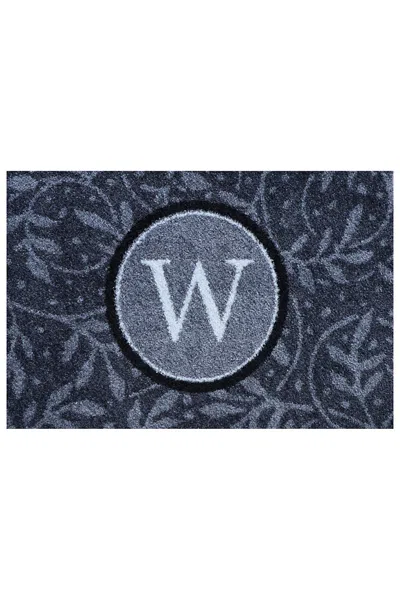 Lands' End Matterly Monogrammed Wisteria Doormat - Standard In Blue
