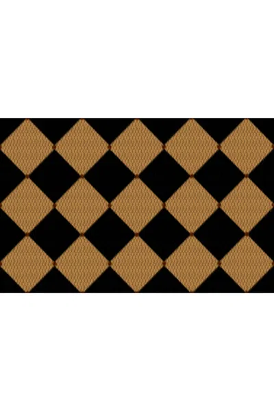 Lands' End Matterly Neighburly Doormat Harlequin In Black