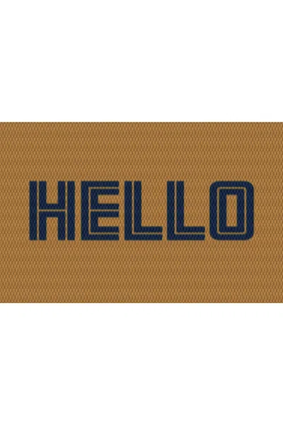 Lands' End Matterly Neighburly Doormat Hello In Brown