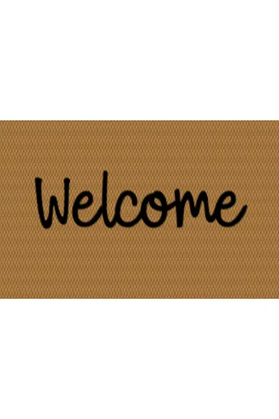 Lands' End Matterly Neighburly Doormat Script Welcome In Brown