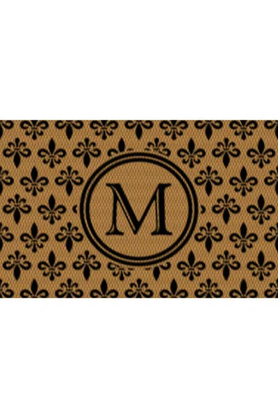 Lands' End Matterly Neighburly Monogrammed Doormat Fleur Field In Brown