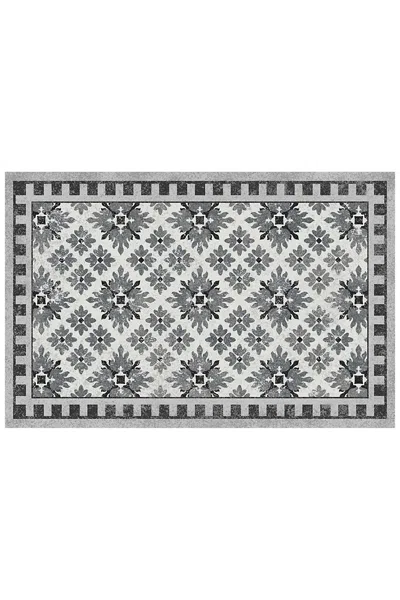Lands' End Matterly Skid Resistant Diamond Print Floor Mat In Gray