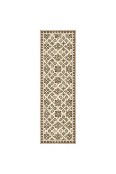 Lands' End Matterly Skid Resistant Diamond Print Floor Mat In Brown