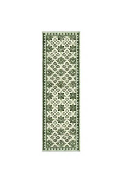 Lands' End Matterly Skid Resistant Diamond Print Floor Mat In Green