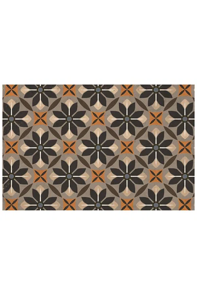 Lands' End Matterly Skid Resistant Floral Mosaic Floor Mat In Multi