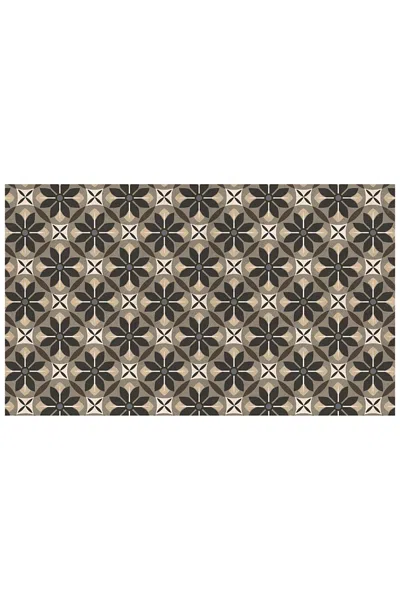 Lands' End Matterly Skid Resistant Floral Mosaic Floor Mat In Brown