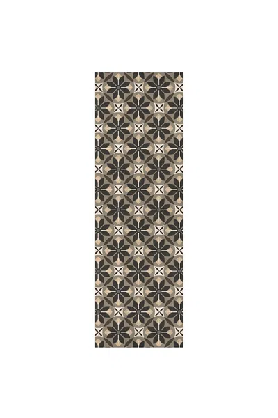 Lands' End Matterly Skid Resistant Floral Mosaic Floor Mat In Brown