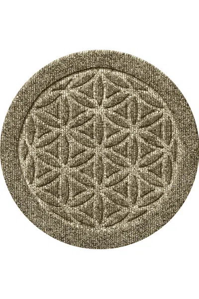 Lands' End Matterly Waterblock 12" Round Flower Of Life Plant Trivet - Set Of 4 In Brown