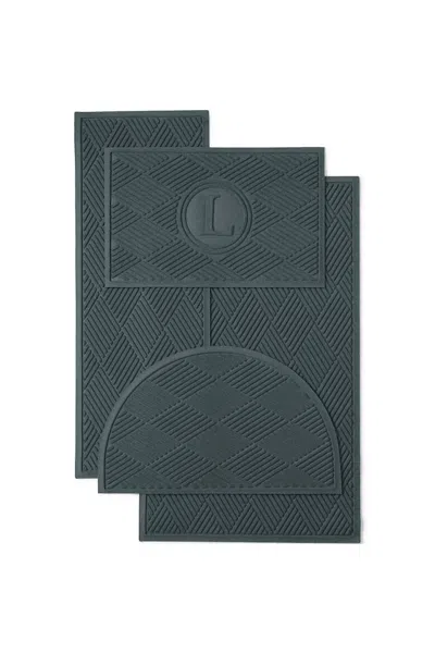 Lands' End Matterly Waterhog Doormat Diamond In Green