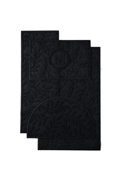 Lands' End Matterly Waterhog Doormat Leaf In Black